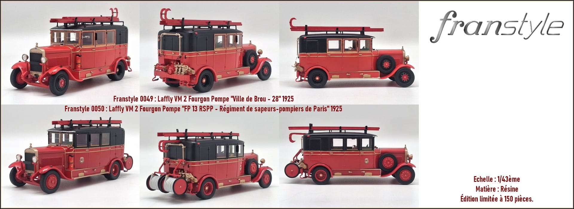 FRANSTYLE 0049 et 0050 - Laffly VM 2 Fourgon Pompe